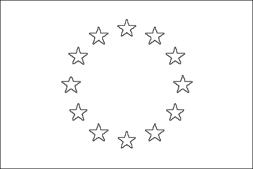 Outline of the flag of European Union (EU) to color