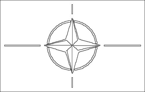 Outline of the flag of NATO (North Atlantic Treaty Organization) to color