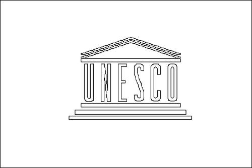 Outline of the flag of UNESCO to color