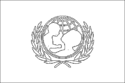 Outline of the flag of UNICEF to color