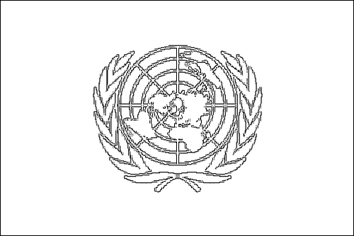 Outline of the flag of United Nations (UN) to color