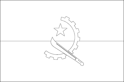 Outline of the flag of Angola to color