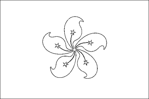 Outline of the flag of Hong Kong to color