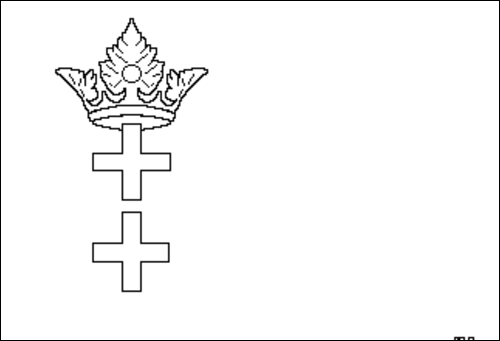Outline of the flag of Gdansk (Free City of Gdansk) to color