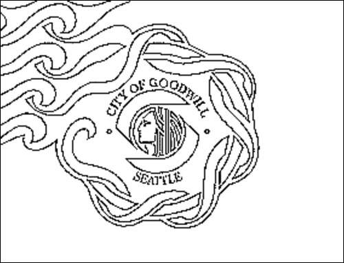 Outline of the flag of Seattle to color