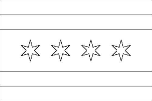 Outline of the flag of Chicago to color