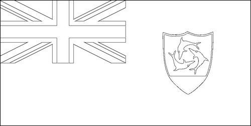 Outline of the flag of Anguilla to color
