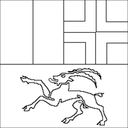 Outline of the flag of Grisons / Grischun to color