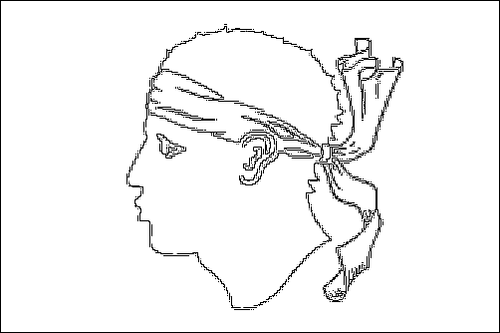 Outline of the flag of Corsica to color