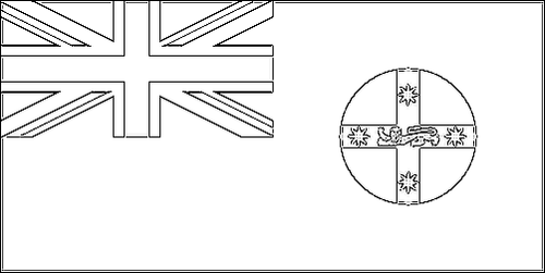 Outline of the flag of New South Wales (New South Wales) to color