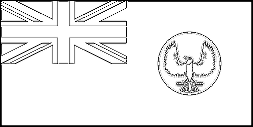 Outline of the flag of South Australia (South Australia) to color