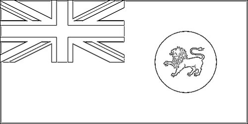 Outline of the flag of Tasmania to color