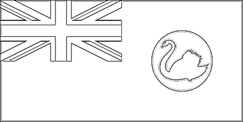 Outline of the flag of Western Australia to color