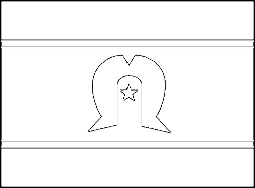 Outline of the flag of Torres Strait Islands to color