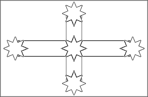 Outline of the flag of Eureka Stockade to color