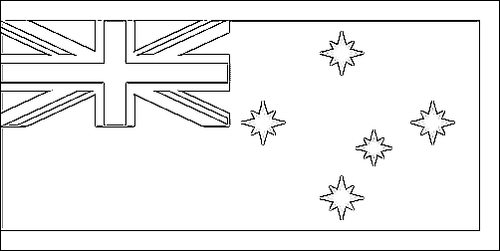 Outline of the flag of Anti-Transport Association (1851, Australia) to color