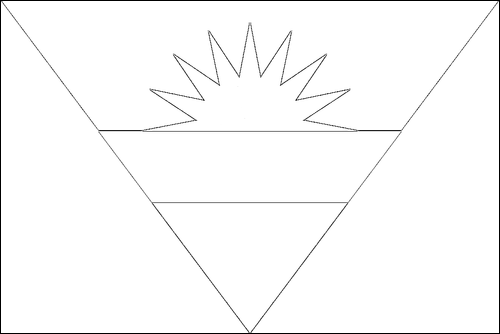 Outline of the flag of Antigua and Barbuda to color