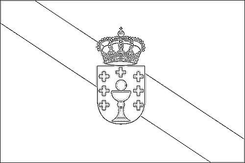 Outline of the flag of Galicia to color