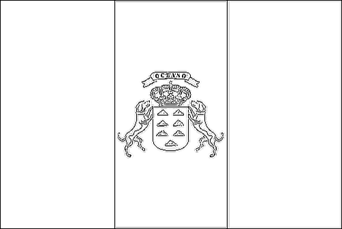 Outline of the flag of Canary Islands to color