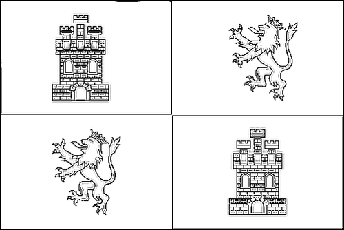 Outline of the flag of Castile-León to color