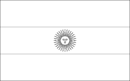 Outline of the flag of Argentina to color