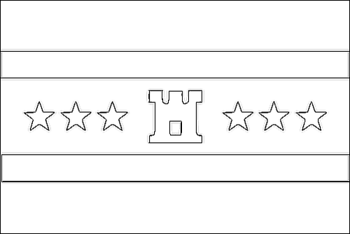 Outline of the flag of Drenthe to color