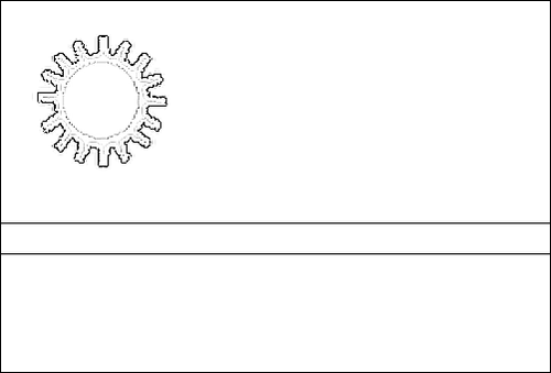 Outline of the flag of Portuguesa to color