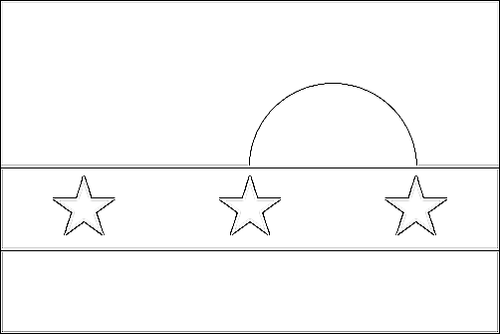 Outline of the flag of Nueva Esparta to color
