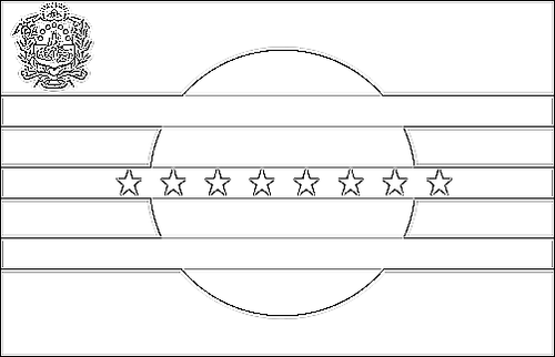 Outline of the flag of Bolívar to color
