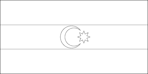 Outline of the flag of Azerbaijan to color