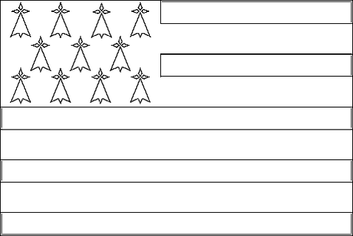 Outline of the flag of Brittany to color