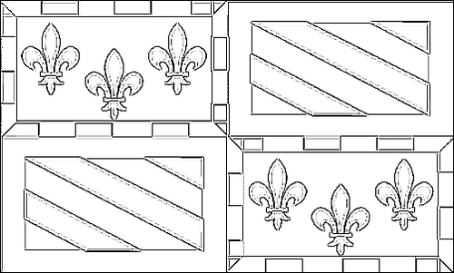 Outline of the flag of Burgundy (Bourgogne) to color