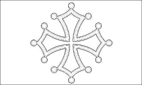 Outline of the flag of Midi-Pyrénées to color