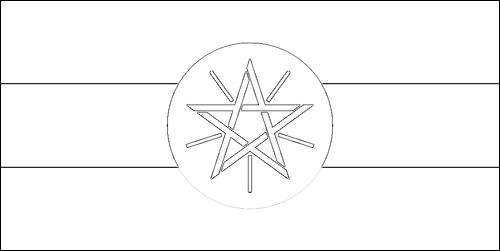 Outline of the flag of Ethiopia to color
