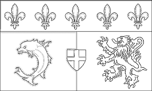 Outline of the flag of Rhône-Alpes to color