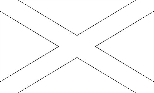 Outline of the flag of Scotland to color