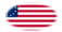Oval vignette flag of Betsy Ross (USA 1777-1795)