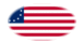 Oval vignette flag of Betsy Ross (USA 1777-1795)