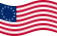 Static waving flag of Betsy Ross (USA 1777-1795)