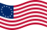 Static waving flag of Betsy Ross (USA 1777-1795)