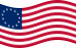 Static waving flag of Betsy Ross (USA 1777-1795)