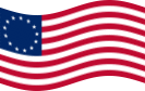 Static waving flag of Betsy Ross (USA 1777-1795)