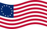 Static waving flag of Betsy Ross (USA 1777-1795)