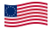 Waving flag of Betsy Ross (USA 1777-1795)