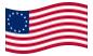 Waving flag of Betsy Ross (USA 1777-1795)