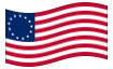 Animated flag Betsy Ross (USA 1777-1795)