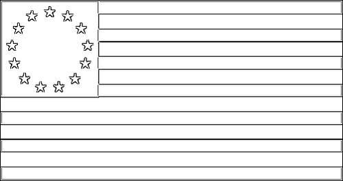Outline of the flag of Confederate States of America (Betsy Ross) (1776-1795). to color