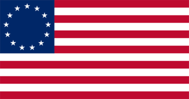 Flag Confederate States of America (Betsy Ross) (1776-1795)., Banner Confederate States of America (Betsy Ross) (1776-1795).