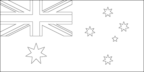 Outline of the flag of Australia to color