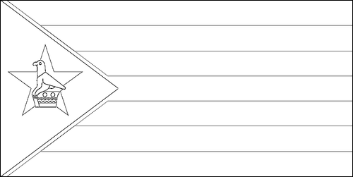 Outline of the flag of Zimbabwe to color